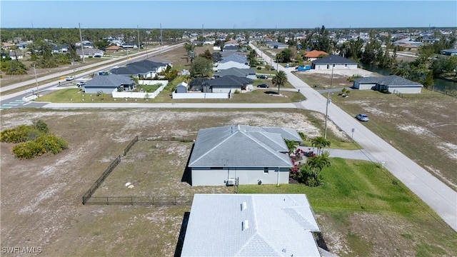 aerial view with a residential view