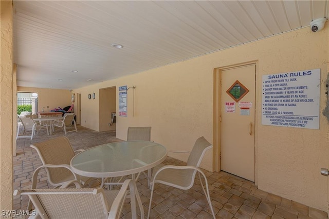 view of patio featuring outdoor dining space