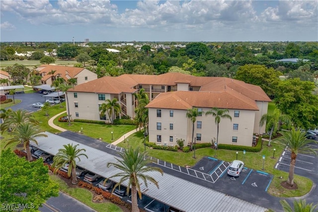 bird's eye view with a residential view