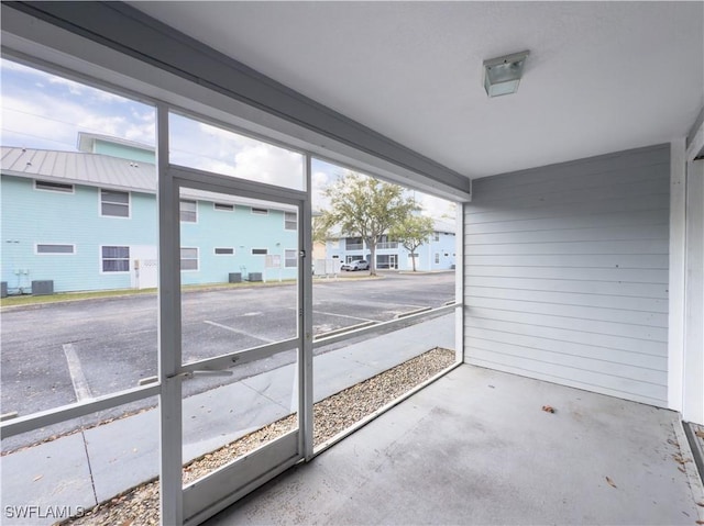 view of unfurnished sunroom