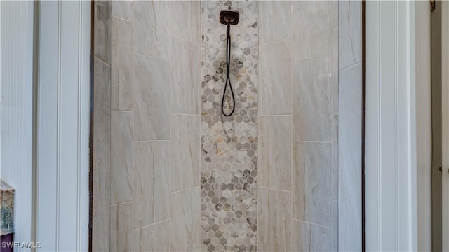 details with tiled shower