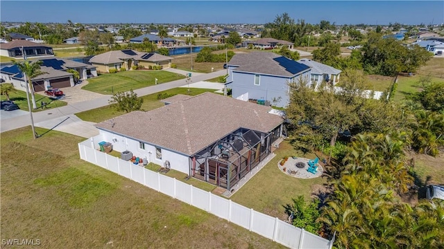 aerial view with a residential view