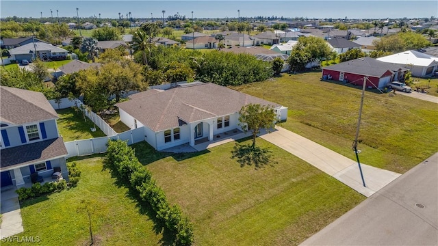 aerial view with a residential view