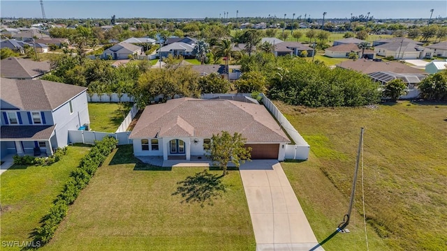 bird's eye view with a residential view