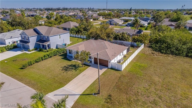 aerial view with a residential view