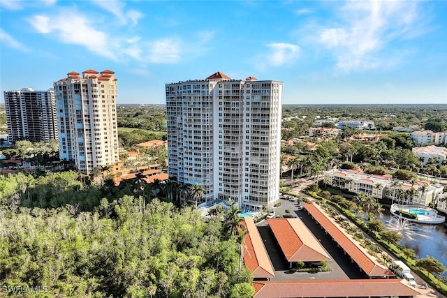 birds eye view of property featuring a view of city