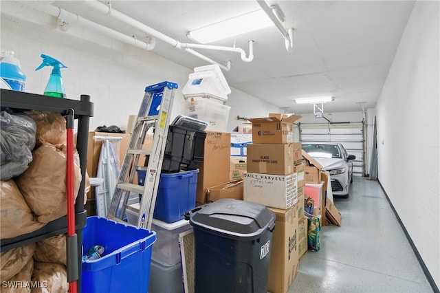 storage area featuring a garage