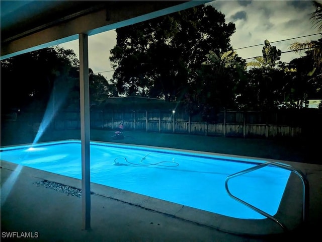 view of pool featuring a fenced in pool and fence