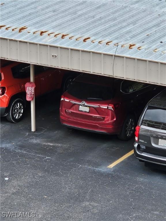 view of covered parking lot