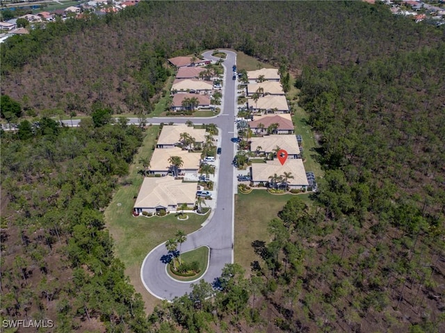 bird's eye view with a residential view