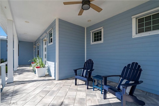 view of patio / terrace with ceiling fan