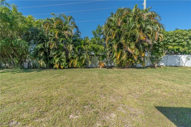 view of yard featuring fence