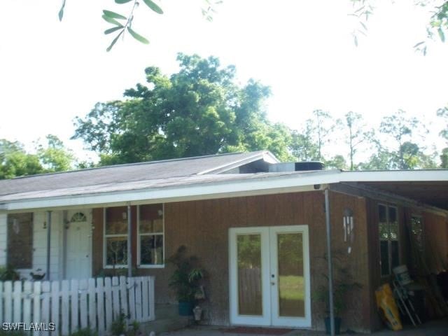 exterior space featuring french doors