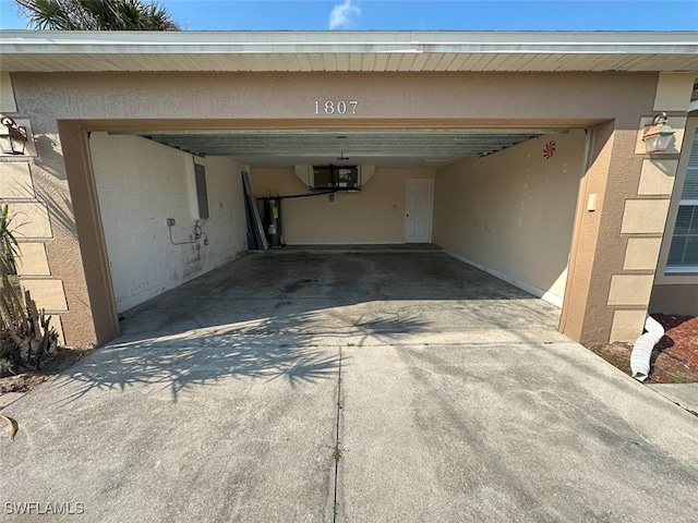 view of garage