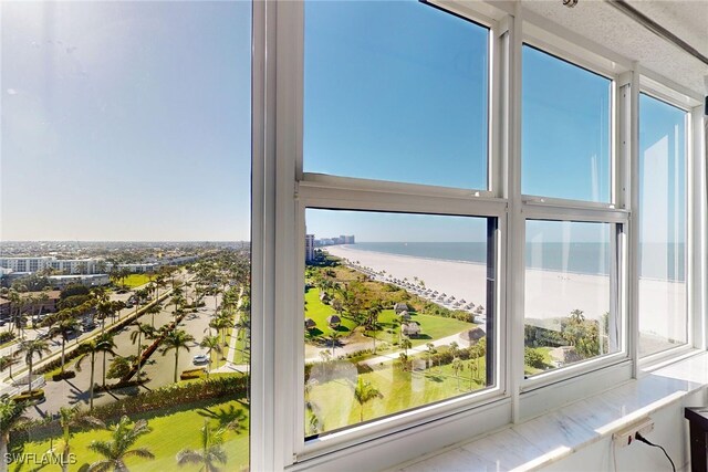 room details featuring a water view