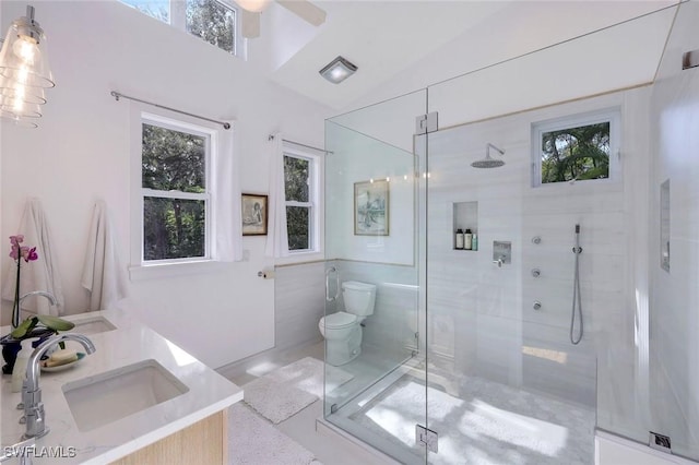 3643 N Rd, Naples, FL 34104 - full bath with a stall shower, double vanity, toilet, and a sink