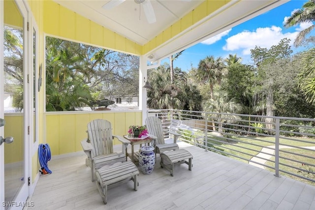 3643 N Rd, Naples, FL 34104 - wooden deck with a ceiling fan