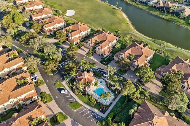 5979 Trophy Dr Unit 1604, Naples, FL 34110 - aerial view of property's location with a nearby body of water, a golf course, and nearby suburban area