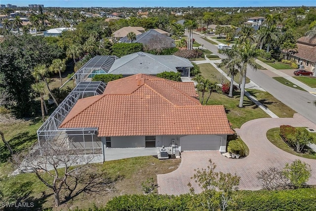 aerial view with a residential view