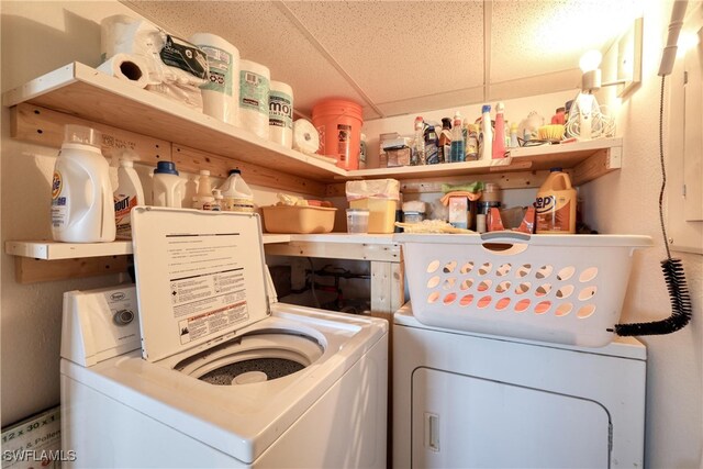 laundry area with washer and dryer and laundry area