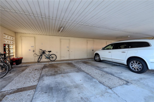 view of garage