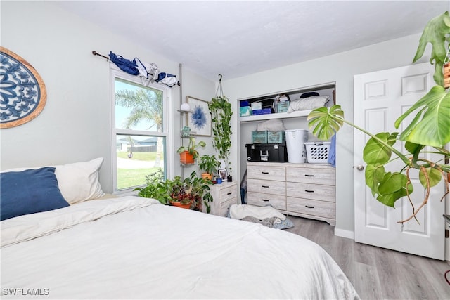 bedroom featuring wood finished floors