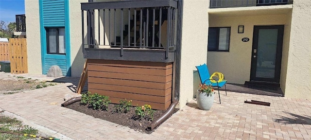 exterior space with stucco siding