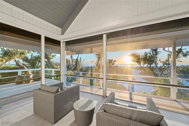 16886 Captiva Dr, Captiva, FL 33924 - sunroom featuring vaulted ceiling