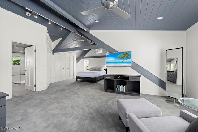 16886 Captiva Dr, Captiva, FL 33924 - living area with carpet floors, a wealth of natural light, and vaulted ceiling with beams