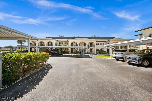 view of property with covered parking