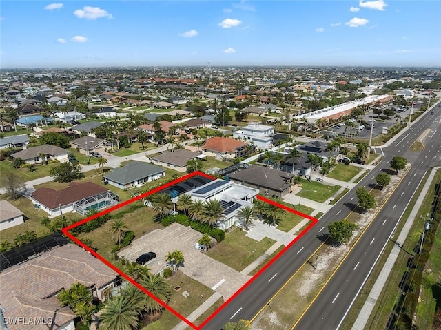 bird's eye view with a residential view