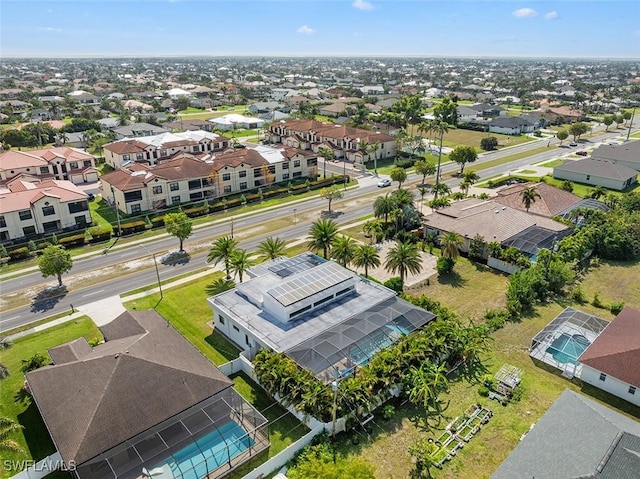 drone / aerial view with a residential view