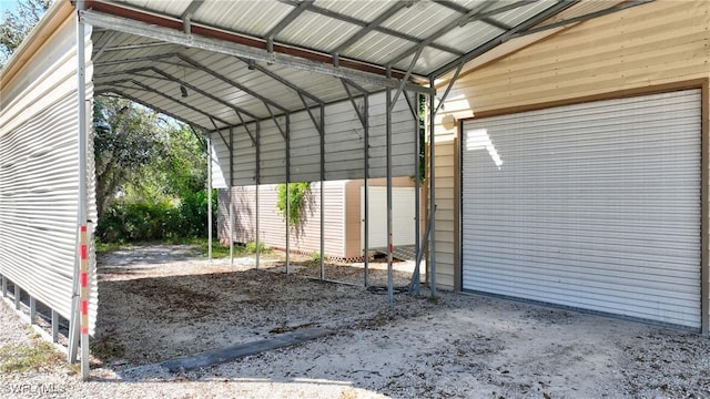 view of parking featuring a carport