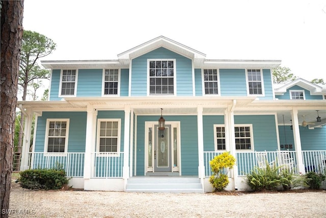 view of front facade featuring a porch