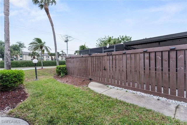 view of yard featuring fence