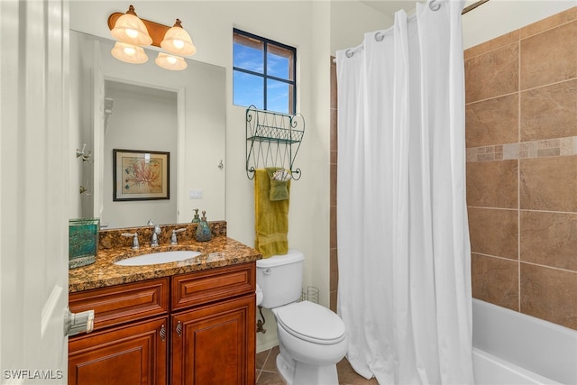 8965 Malibu Ln Unit 802, Naples, FL 34113 - bathroom featuring vanity, shower / tub combo, and toilet