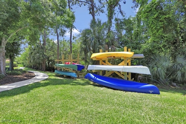 community play area with a yard