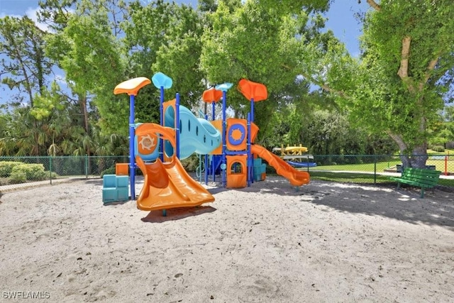 community play area featuring fence