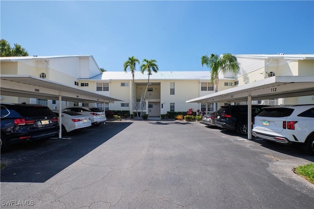 view of covered parking lot