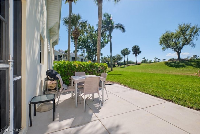 view of patio featuring outdoor dining space