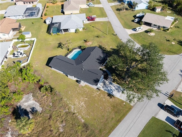 bird's eye view featuring a residential view