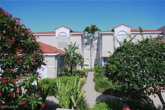 view of front facade featuring stucco siding