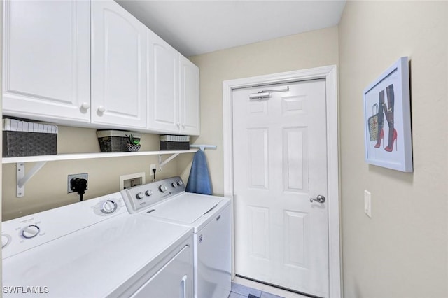 laundry room featuring cabinet space and washer and clothes dryer