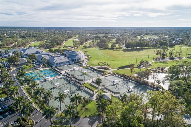 aerial view featuring golf course view