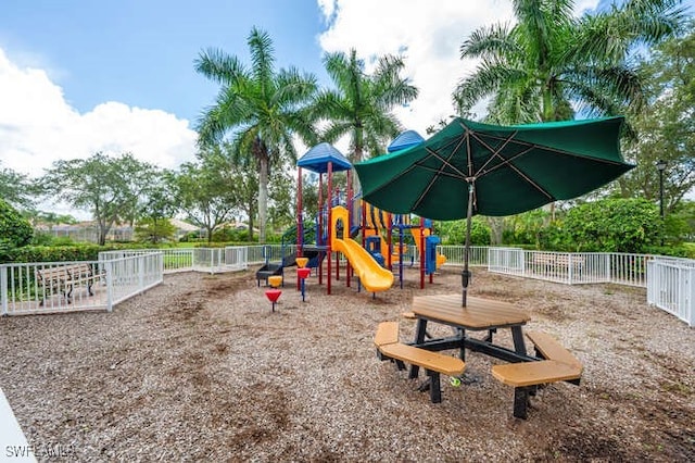 community playground with fence