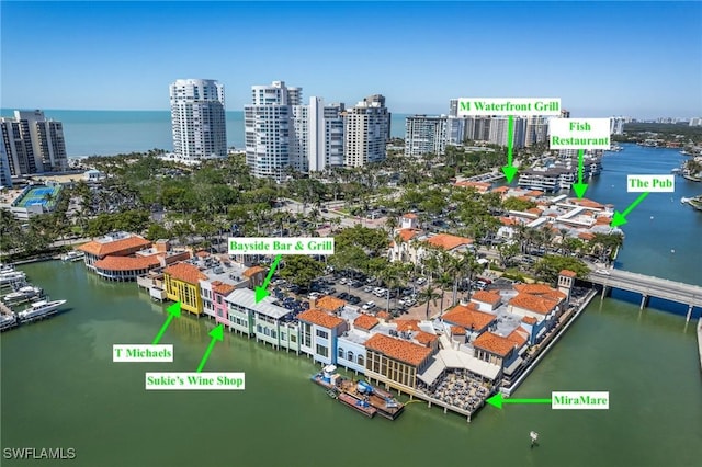 300 Park Shore Dr Unit 4C, Naples, FL 34103 - drone / aerial view with a city view and a water view