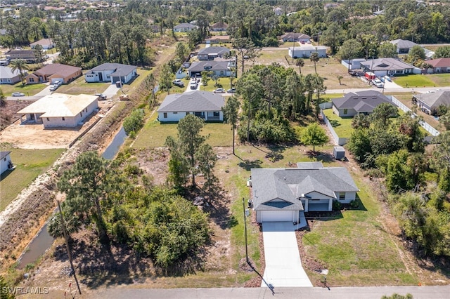 bird's eye view with a residential view