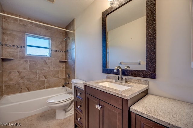 full bathroom featuring vanity, toilet, and shower / bathtub combination