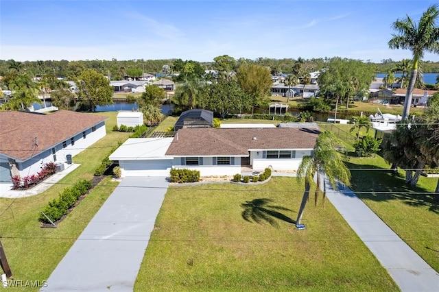 aerial view with a residential view