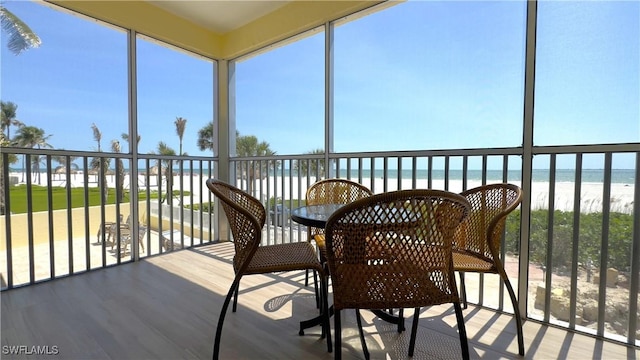 100 Estero Blvd Unit 131, Fort Myers Beach, FL 33931 - sunroom with view of water and beach